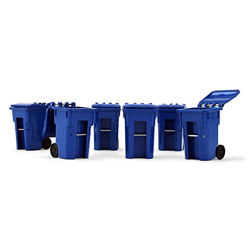 Amazon.com: Set of 6 Blue Garbage Trash Bin Containers Replica 1